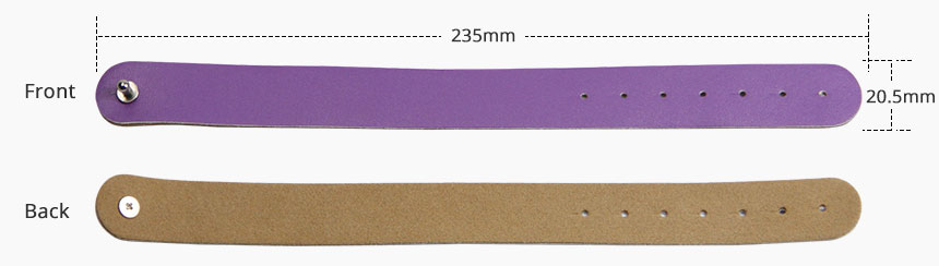 LF HF UHF RFID Adjustable Leather Bracelet RS-LW009 Size