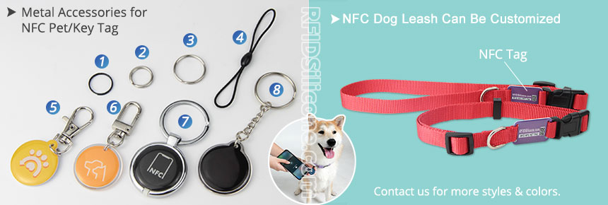 NFC dog leash & Metal accessories for NFC tag