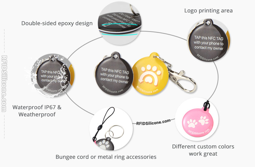 Details of Double Sided Epoxy Glue NFC Pet ID Tags RS-PT013