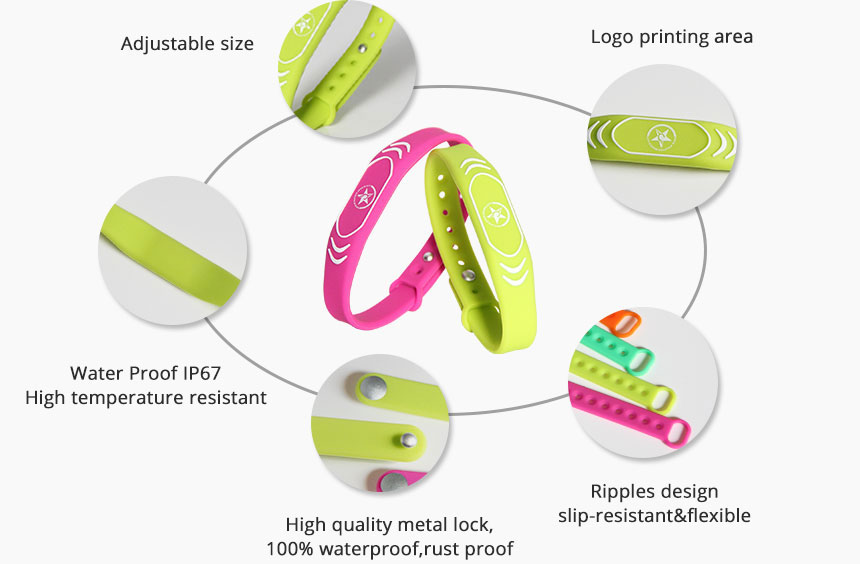 Silicone Passive RFID Wristband Access Control Details
