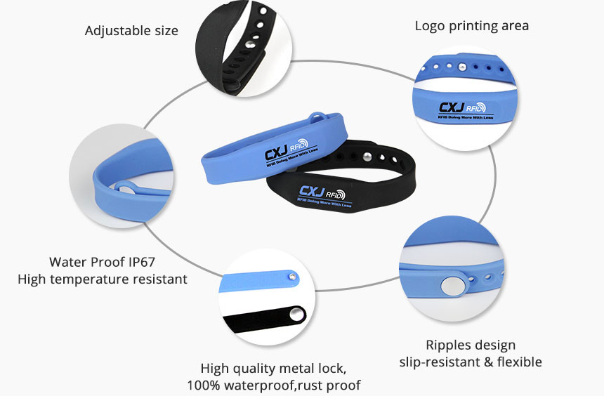 RS-AW008 Waterproof RFID Wristband Silicone With Chip Details