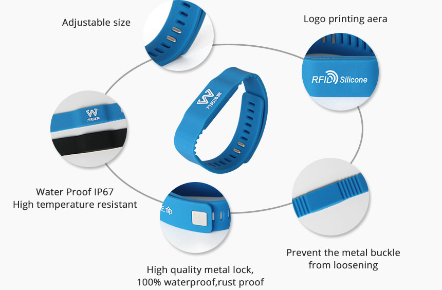 Custom 13.56MHz RFID Silicone Bracelets for GYM RS-AW021 Details