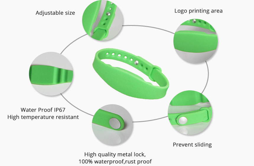 RS-AW028  Reusable Silicone 125KHz RFID Bracelet Details