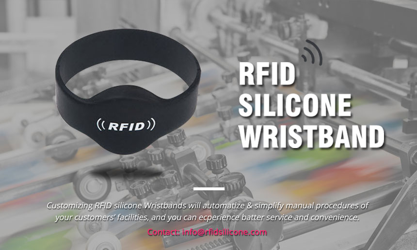 Closed type silicone RFID wristbands waterproof Bracelets