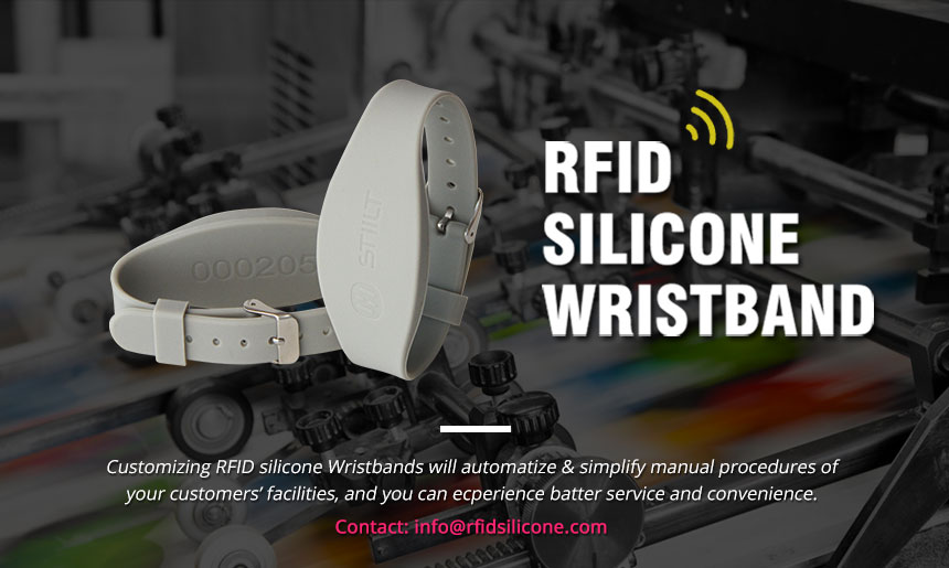 Grey Watch Lock RFID Silicone Dual Frequency HF & UHF RFID Chip Wristband