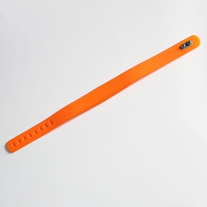 Wearable Orange Silicone Bracelets UHF RFID Wristband Tag