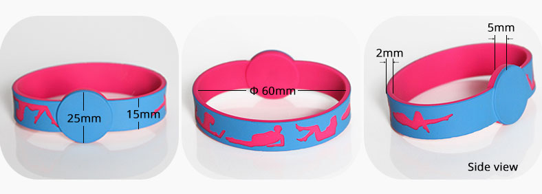Debossed Logo NFC RFID Festival Wristbands RS-CW026 Size