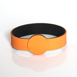 Double-layer Color Silicone RFID Chip Bracelet with Diameter 60mm