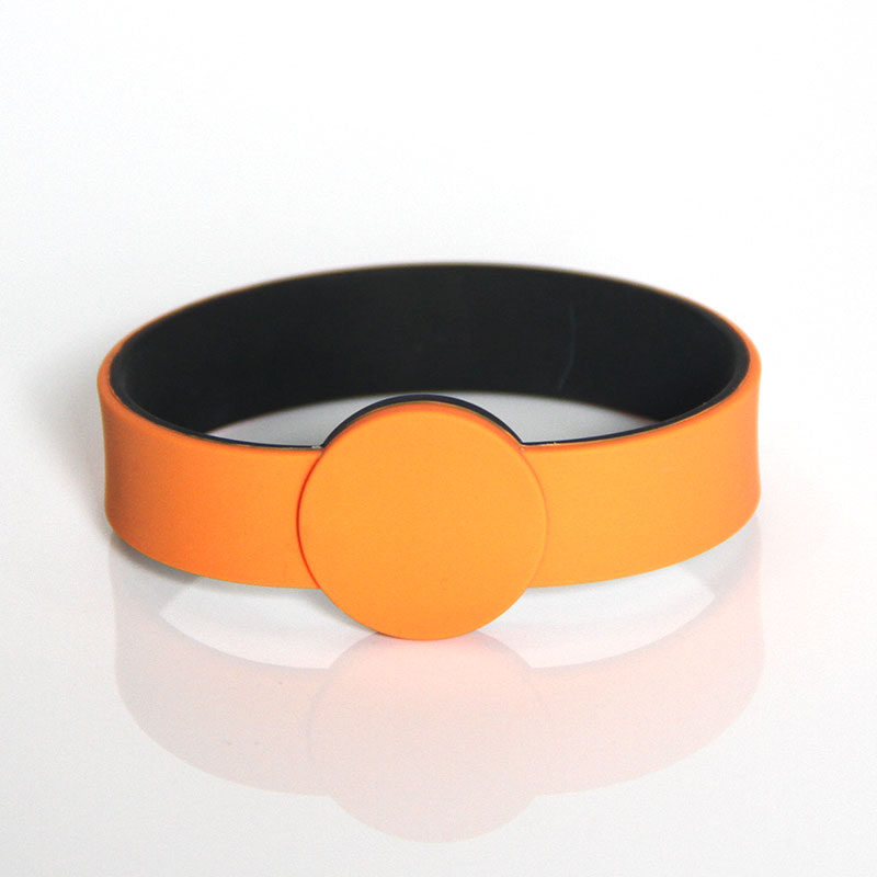 Double-layer Color Silicone RFID Chip Bracelet with Diameter 60mm