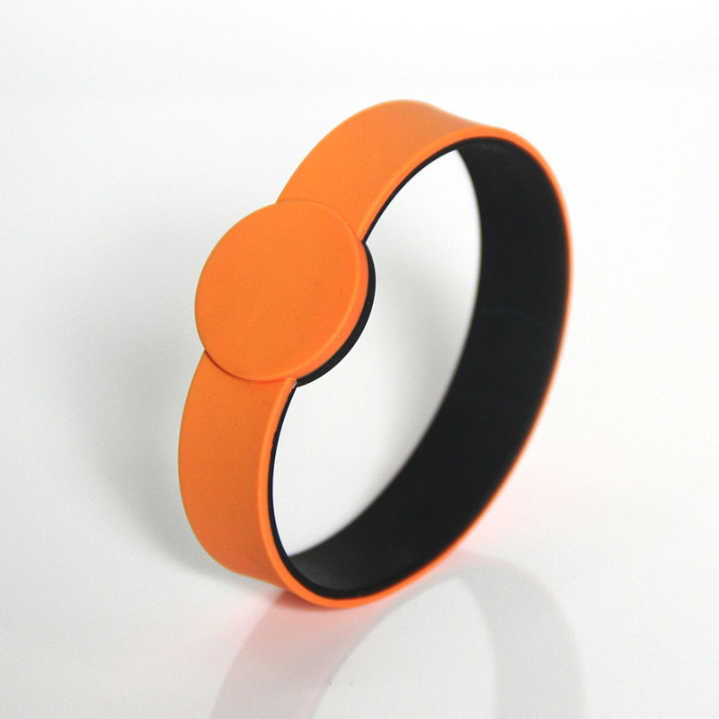 Double-layer Color Silicone RFID Chip Bracelet with Diameter 60mm