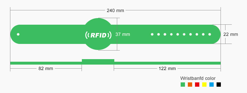 Disposable wristbands Silicone RFID Bracelets RS-AW050 Size 