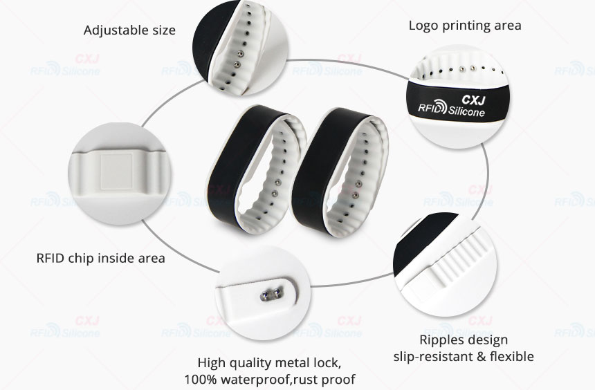 Customized Silicone RFID Wristband 125KHz RS-AW016 Details