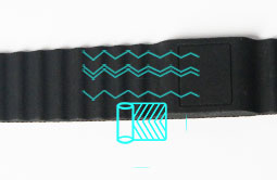 Non-slip wave-textured Hotel GYM Silicone Bracelet RFID Tag RS-AW018