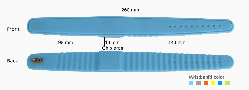 Silicone MIFARE Wrisbands For Access Control RS-AW020 Size