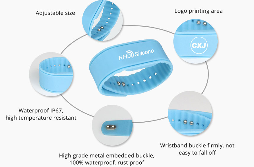 Silicone MIFARE Wrisbands For Access Control RS-AW020 Details