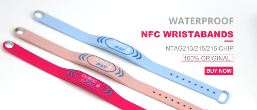 NFC Silicone Wristband with NTAG213 Chip