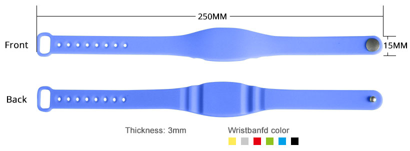 RS-AW029 RFID wristband Size