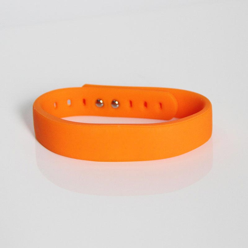 Wearable Orange Silicone Bracelets UHF RFID Wristband Tag