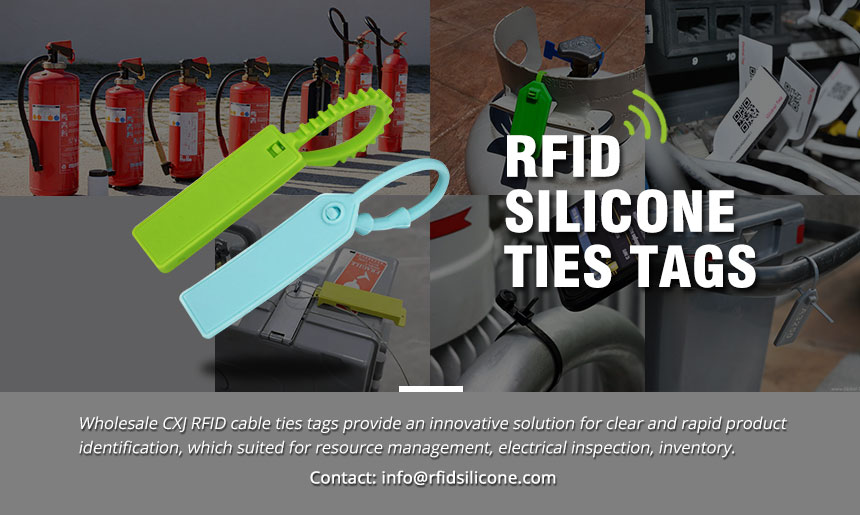 Reusable Rubber Cable Ties 13.56MHz Silicone RFID Tag