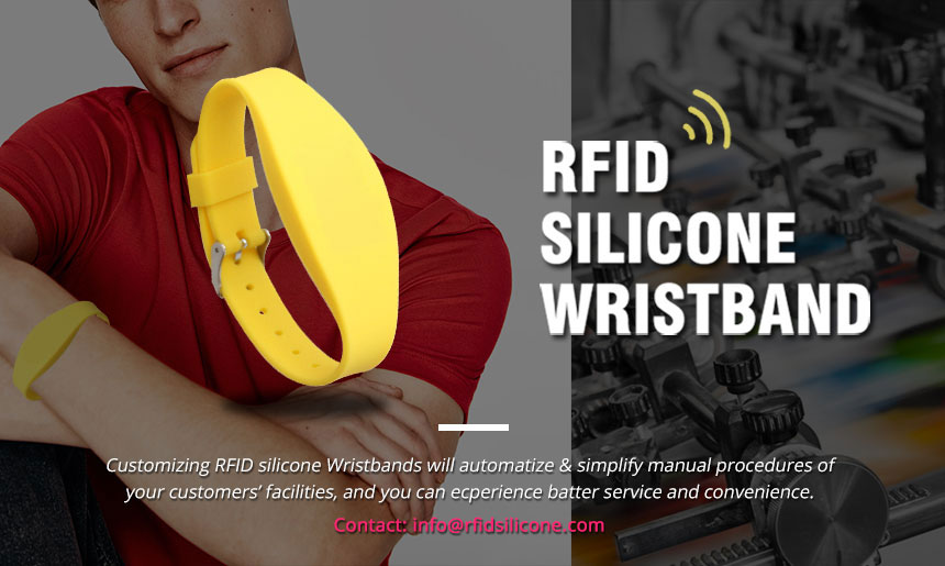 RFID Wristband Waterproof Yellow Silicone Bracelets AW004