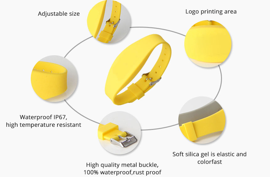 RFID Wristband Waterproof Silicone Bracelets AW040 Details