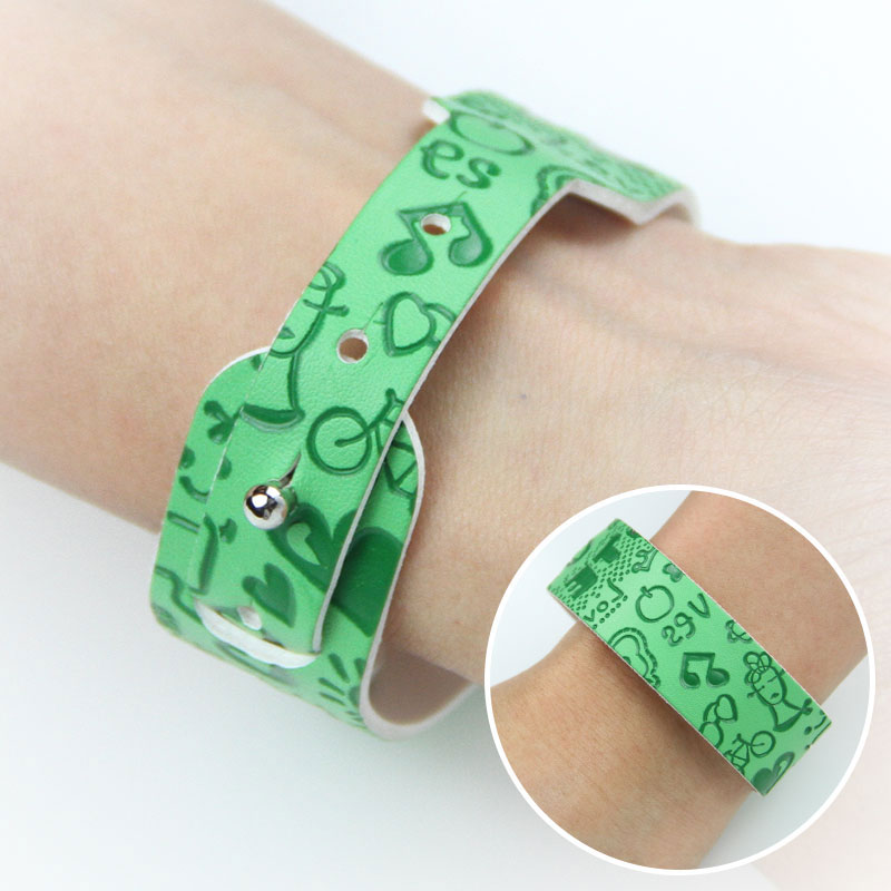 Embossed Printing RFID Leather Bracelet MIFARE® RFID Wristband