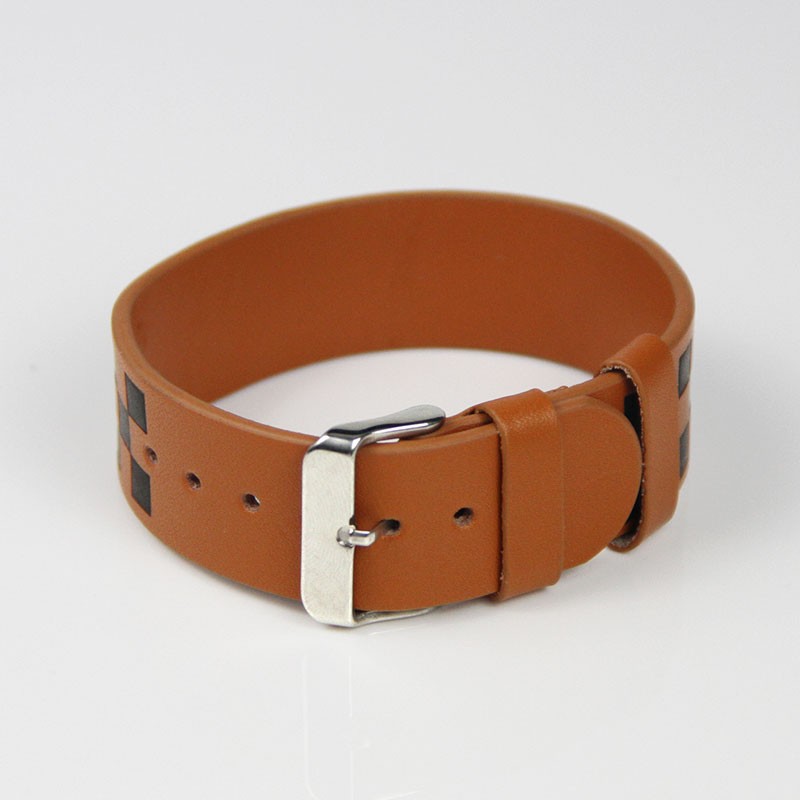 Customized Design Watch Style RFID Men's Brown Leather Bracelet