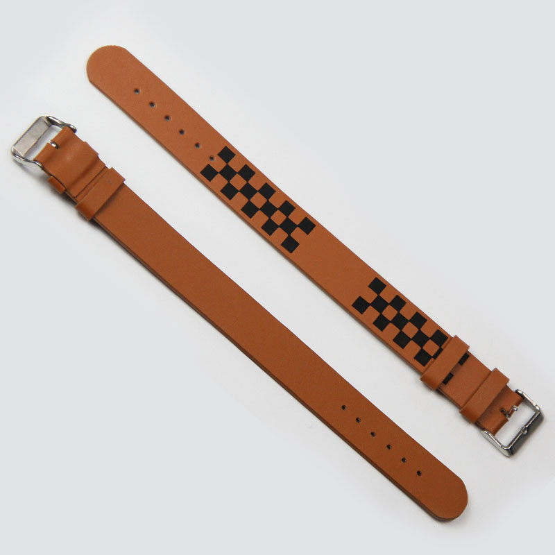 Customized Design Watch Style RFID Men's Brown Leather Bracelet