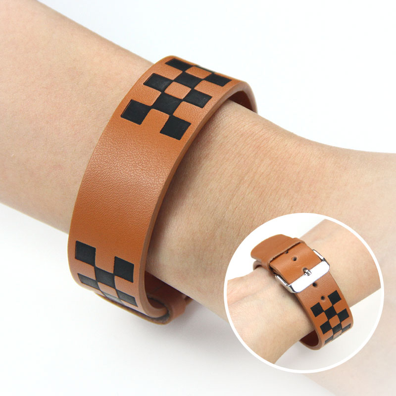 Customized Design Watch Style RFID Men's Brown Leather Bracelet