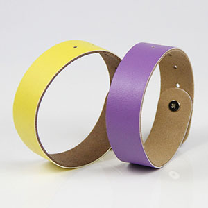 Customized Color LF/HF/UHF RFID Adjustable Leather Bracelet