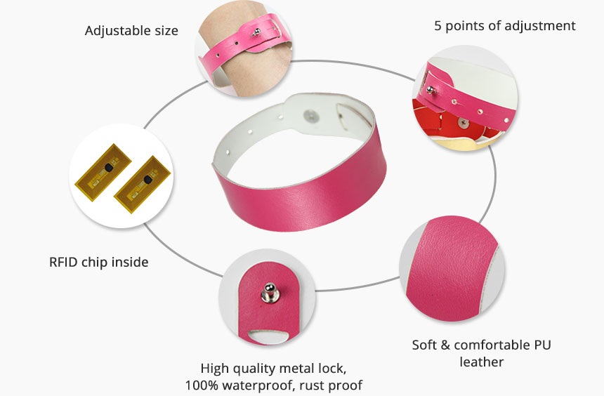 Cheap Leather Bracelets Personalized NFC Wristbands RS-LW010 Details