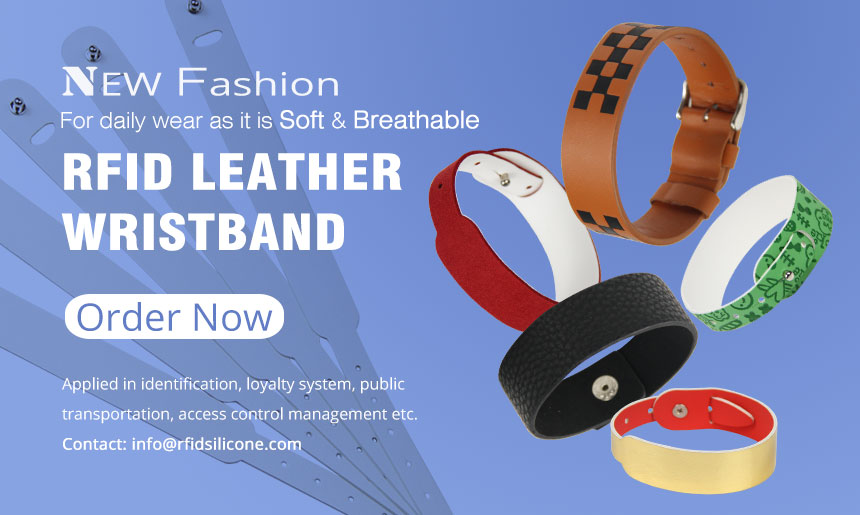 RFID PU leather bracelet NFC wristband supply