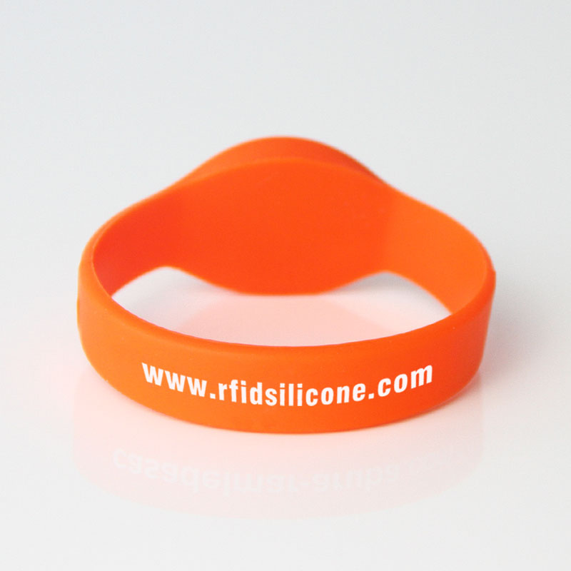 LF HF UHF Oval Head Silicone RFID Wristbands RS-CW001