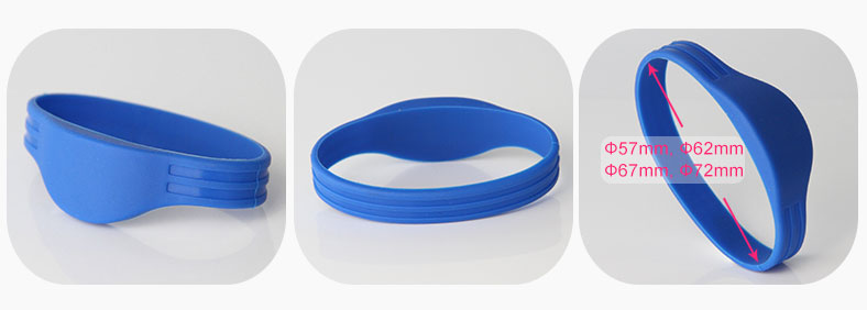 RS-CW007 Silicone RFID NFC Wristband Details Size