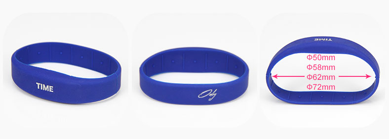 Rubber Gym RFID NFC Athletic Wristbands RS-CW011 Size