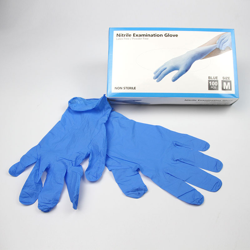 Wholesale Medical Blue Nitrile Exam Gloves Latex Free/Powder Free