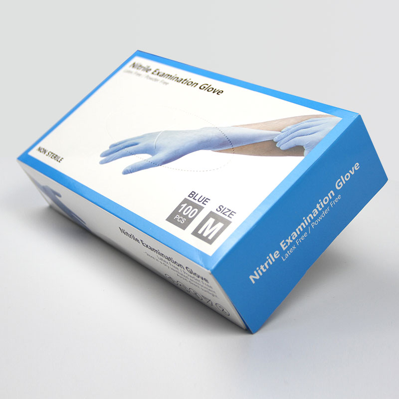 Powder Free Blue Nitrile Exam Gloves Medium Size Wholesale