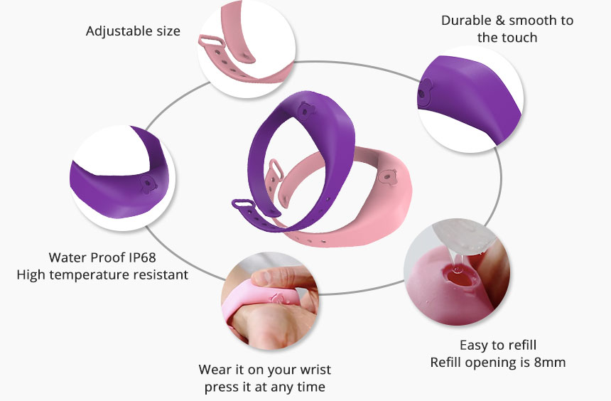Details of Silicone Sanitizer Wristband RS-SW001