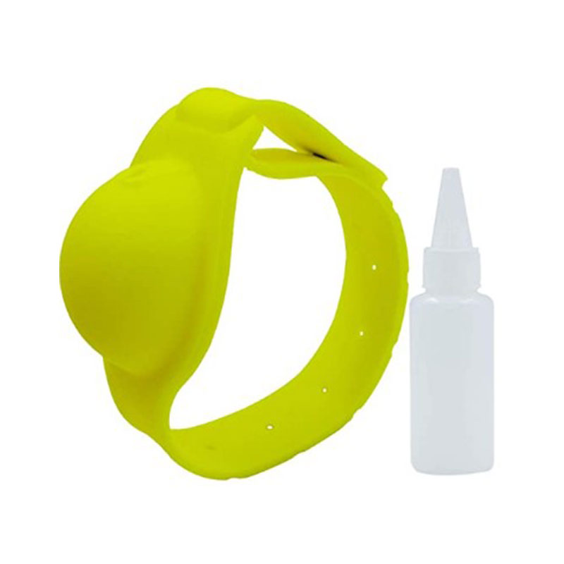 Wearable Silicone Wristband Sanitizer Dispenser with Empty Bottle