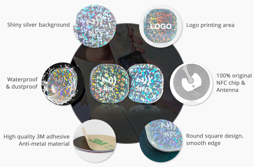 Details of Shiny RS-NET004 NFC Epoxy Tags for Social Media