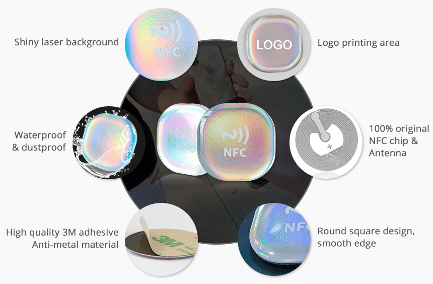Details of Waterproof NFC Social Tag Smart Phone NFC Epoxy Stickers