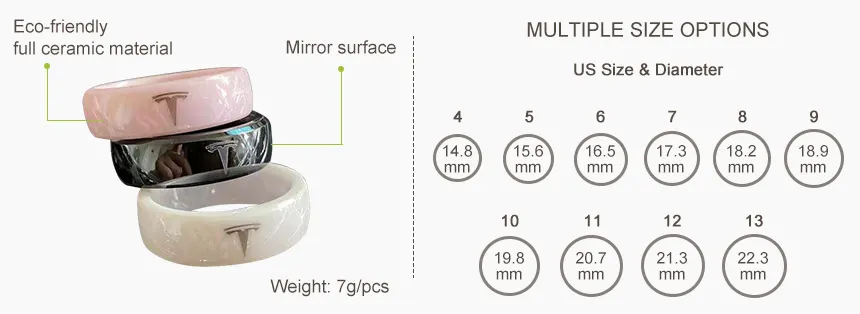 Ceramic NFC Smart Ring Size
