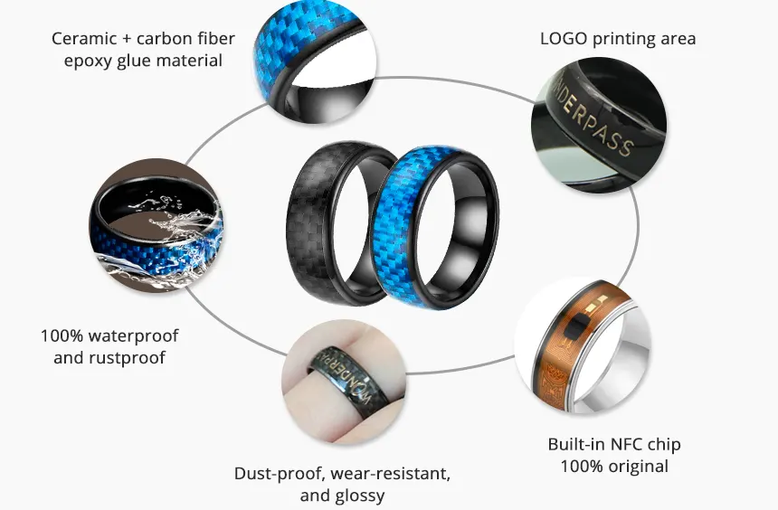 RFID Carbon Fiber Finger Rings RS-NR007 Details