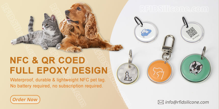 Customized Full Epoxy Pet NFC Tag QR Code ID Tag