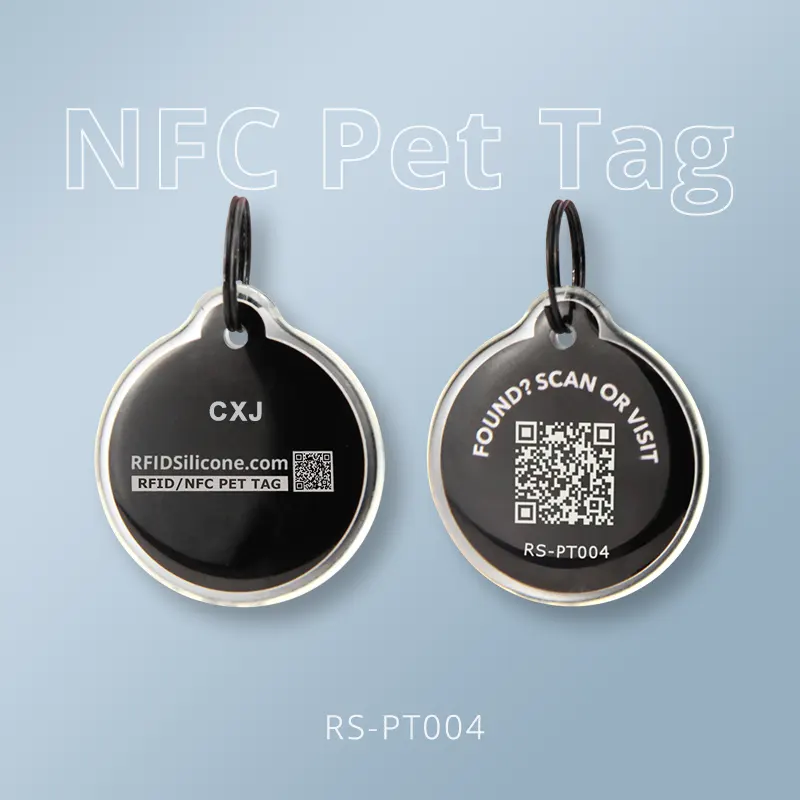 Custom Smart Epoxy NFC Dog Tag QR Code & NFC Tags