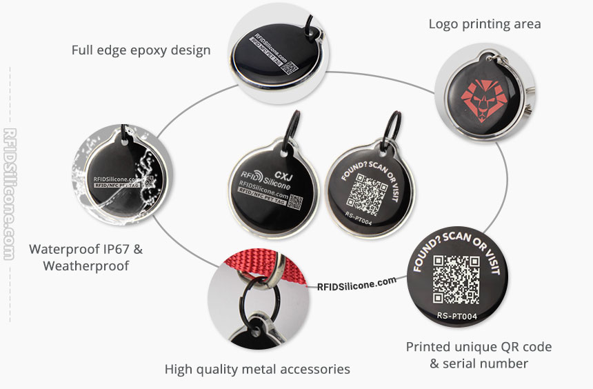 Details of Smart Epoxy NFC Dog Tag QR Code & NFC Tags
