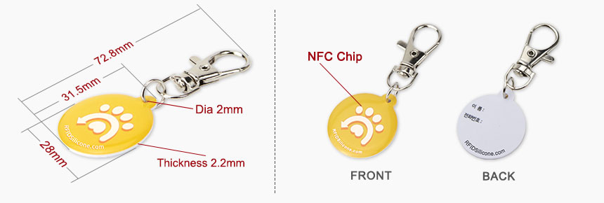 Size of Single-sided Epoxy NTAG213 NFC Tag RS-PT006