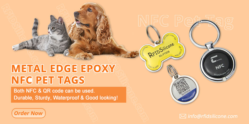 Custom Best NFC Dog Tag with Full Metal Edge Bone Shape - RFIDSilicone