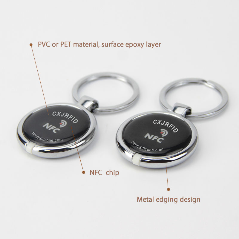 Stainless Steel Edge NTAG216 Pet Tag NFC Epoxy Tags