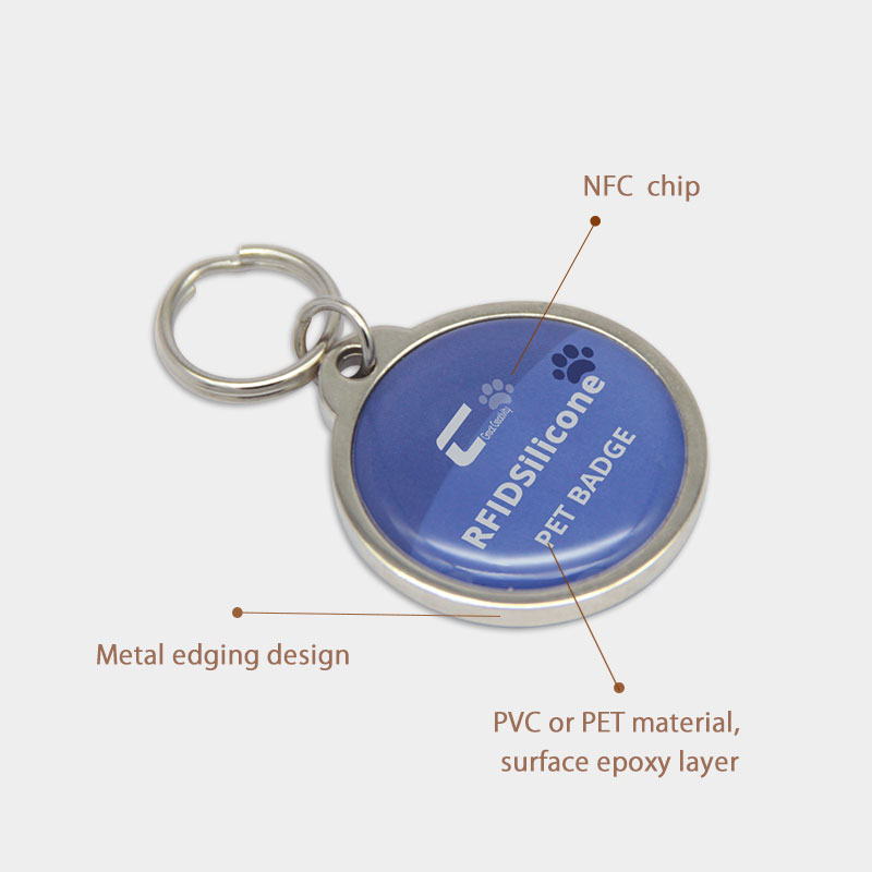 Metal Edge NFC Smart Dog Tag QR Code Pet ID Badges